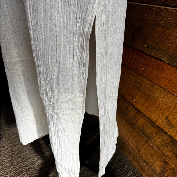 Linen Full Length Embroidered Dress NWT Size XL - Picture 6 of 8